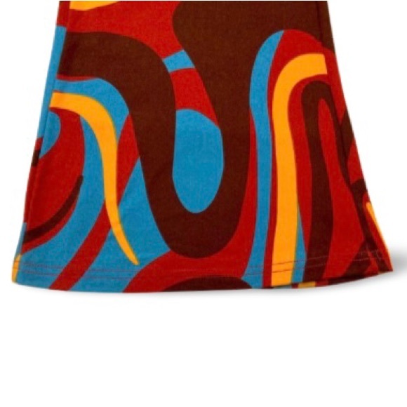 Multicolored Marble Print Flared Pants - Size Small - Picture 6 of 9